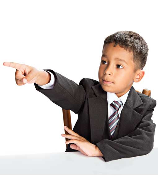 Young student practicing confident communication